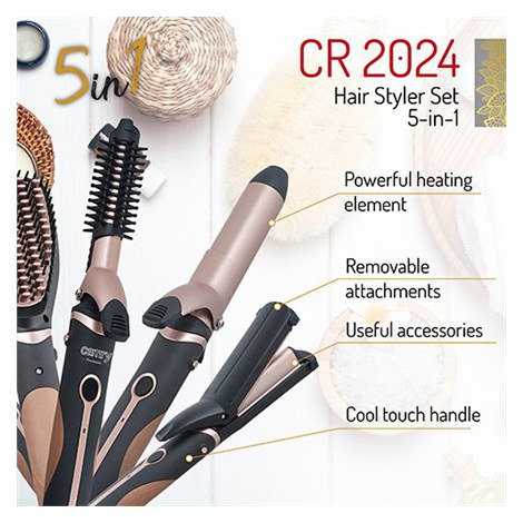 Camry | Hair Styler | CR 2024 | 1200 W | Black/Rose gold - 5